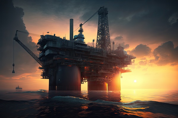 Piattaforma petrolifera in un ambiente estremo.